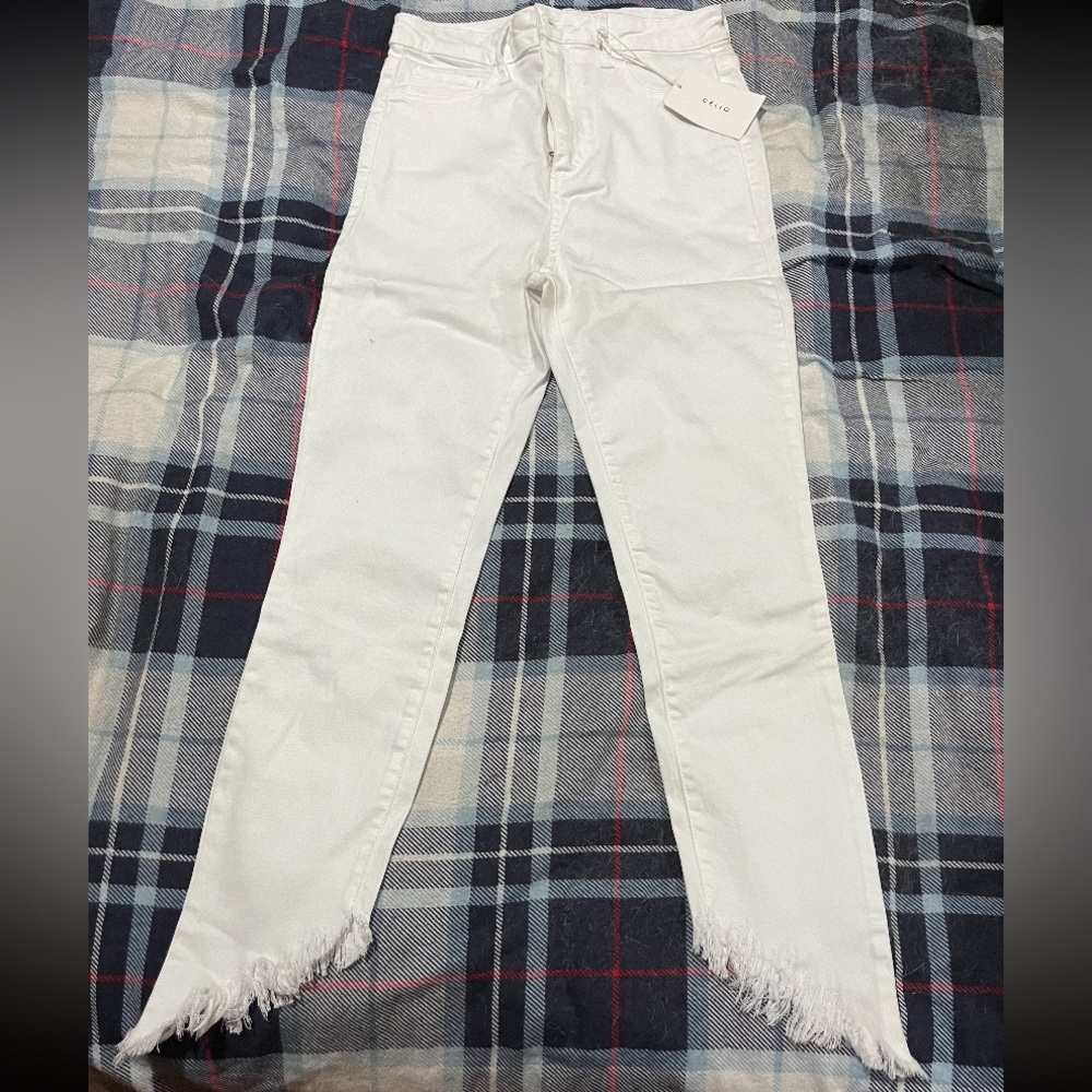 Cello White Fringe Pants size 9